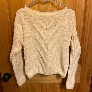 Aeropostale Cream Cable Knit Sweater